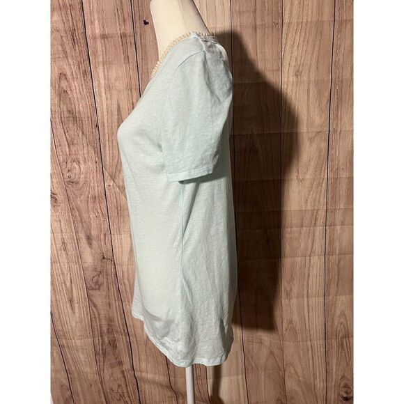 Victorias Secret PINK Sleepwear Womens XS V-Neck Short Sleeve T Shirt Pale Green - Picture 4 of 8